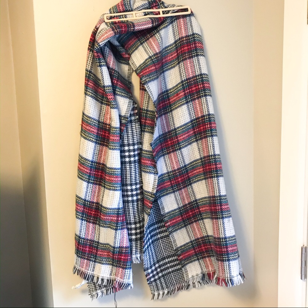 Plaid Large Blanket Scarf